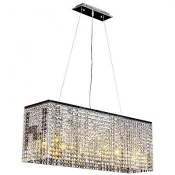 Lámpara de Suspensión Euphoria de Metal y Cristal en Cromo, 110x30x112 cm
