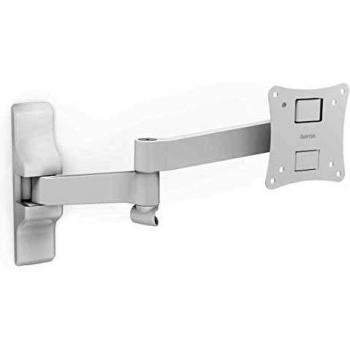 Hama | Soporte para TV (Soporte estándar VESA 100 x 100, 2 Brazos y 3 articulaciones, soporte para TV de 10 a 26, con organizador de cables, Carga Máx. 25 Kg, Inclinación 5,15°, Giro 180º) Blanco
