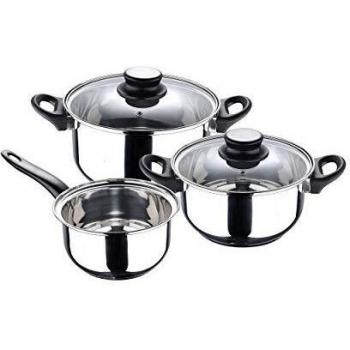 San Ignacio Bateria de Cocina 5 Piezas Palma de Acero Inoxidable Apta para induccion