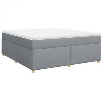Cama box spring con colchón gris claro 180x200 cm tela