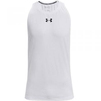 Camiseta sin mangas de algodón Under Armour Baseline blanca 2XL hombre