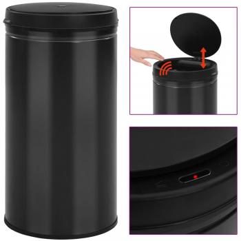 Cubo de Basura con Sensor Automático 60 L Acero Inoxidable Color Plateado y Negro