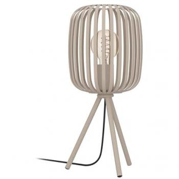 Lámpara de mesa Romazzina E27, 1 luz, color arena, metal, altura 43 cm, diseño trípode