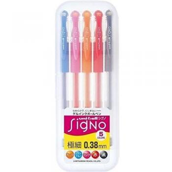 Uni-Ball Signo um-151 - Bolígrafos de tinta de gel, 0,38 mm color Juego de 5