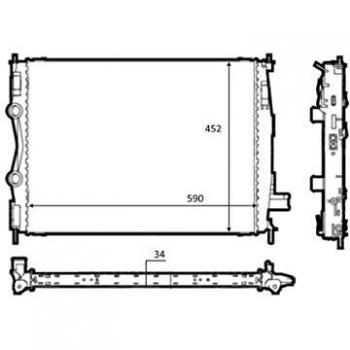 Radiador de refrigeración del motor NRF 58539 para Nissan Qashqai y Qashqai+2 (10-2006)