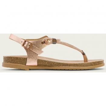 Sandalias planas de mujer Porronet 3020-079-112A en color metal