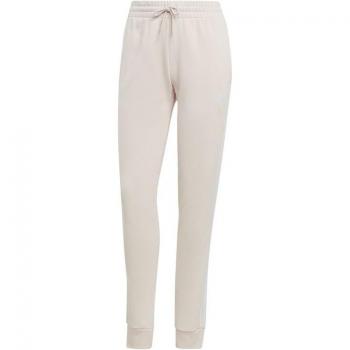 Pantalón Deportivo Adidas Essentials 3 Rayas French Terry Cuffed Beige Mujer