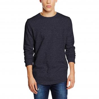 JACK & JONES JCOOZIL TEE LS CREW NECK NOOS, Camisa Manga Larga Hombre, Negro