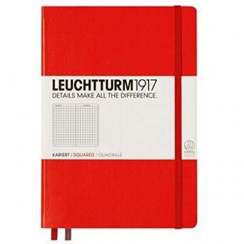 Cuaderno de Notas A5 Tapa Dura Cuadrícula 5x5mm Rojo Leuchtturm1917