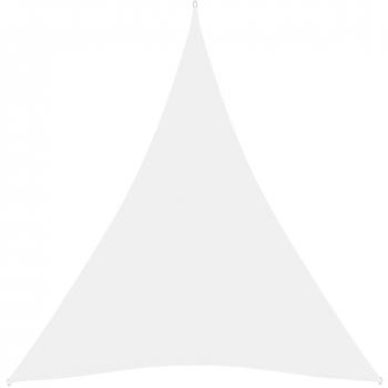 Toldo de vela triangular de tela oxford blanco 5x6x6 m