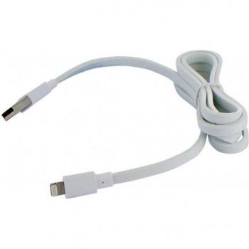 Muvit MUUSC0070 - Cable plano USB-Apple Lightning, carga y datos, MFI 2.1A, color blanco