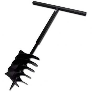 Taladro Negro de Tierra de Acero Con Mango 200 mm Tres Espirales