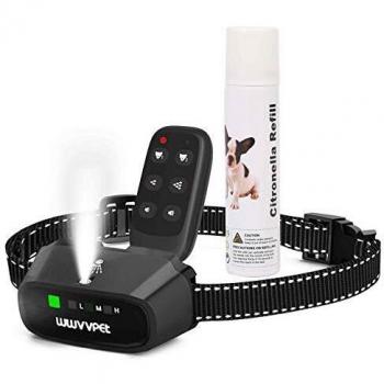 Collar de Entrenamiento para Perros con Spray de citronela con Control Remoto, Collar de ladridos para Perros de citronela de 2 Modos, Dispositivo de ladridos Impermeable a Prueba de Golpes