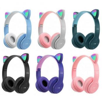 Auriculares Gaming Bluetooth Inalámbricos con LED y Orejas de Gato Q-em51