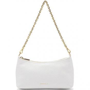 Coccinelle Aura Mini Leather Shoulder Bag - White