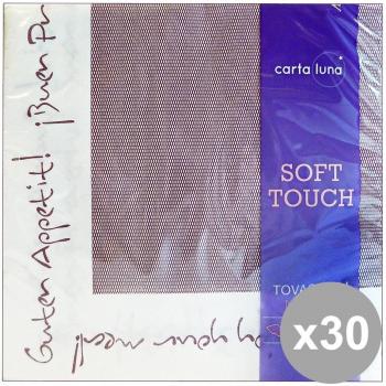 Conjunto de 30 SOFT TOUCH blanca 40X40 40 Piezas 2 Veli Servilletas Accesorios para la mesa