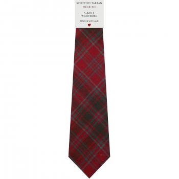 Mens All Wool Tie Woven Scotland - Grant Weathered Tartan