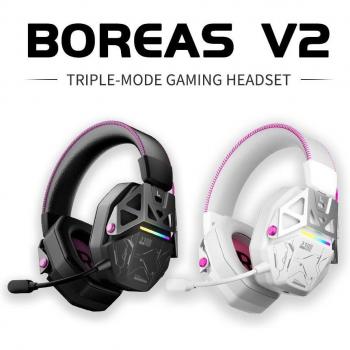 Auriculares Inalámbricos para Juegos BOREAS V2, Drivers de 50 mm, 2.4G/Bluetooth, Compatibles con PC/PS4/Xbox en color blanco