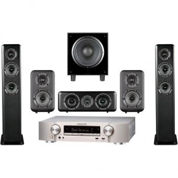 Conjunto Marantz NR1510 5.2 + Altavoces Wharfedale: Estantería D310 + Suelo D330 + Canal central D300C + Subwoofer activo SW-10