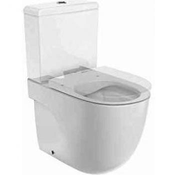 Roca ,MERIDIAN Taza compacta con salida dual para inodoro de tanque bajo Rimless, 370 x 600 x 790 mm,A34224L000