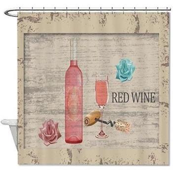 rioengnakg vino y uvas impermeable poliéster cortina de ducha maletero, poliéster, #2, 66x72