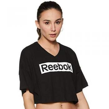 Reebok Te Linear Logo Graphictee Camiseta, Mujer, Negro, M