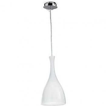 Lámpara colgante blanca Olimpia 1 bombilla E27, 60 W, cromo