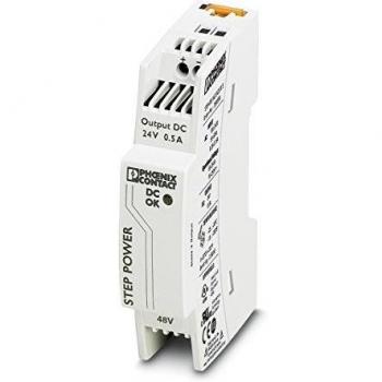 Fuente de alimentación Phoenix Contact STEP-PS/48AC/24DC/0.5 para montaje en carril DIN, 24V DC, 0.55A, 12W, 1 salida