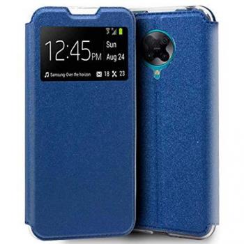 Funda Libro Soporte con Ventana Azul para Xiaomi POCO F2 Pro