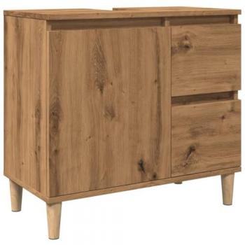 Armario lavabo baño madera ingeniería roble artisan 65x33x60 cm