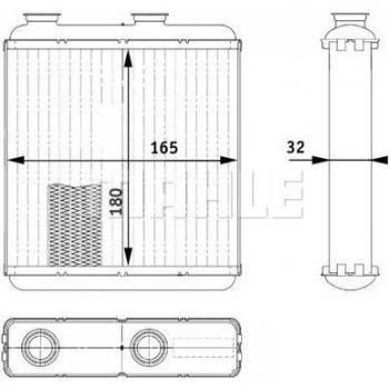 Radiador de calefacción MAHLE ORIGINAL AH 81 000P, tipo: Radiador de calefacción, características: diseño compacto, eficiente en transferencia de calor, fácil instalación, compatible con múltiples modelos de vehículos