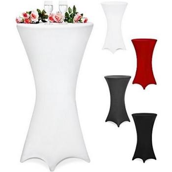 Funda elástica para mesa alta Ø80 cm blanca