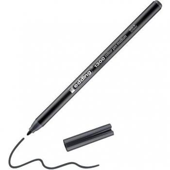 Rotulador Edding 1300 Gris Oscuro - Pack de 5 unidades, punta fina de 2 mm, acuarelable