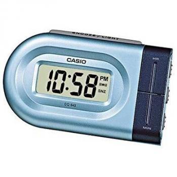 Casio Collection Despertador, Acero Inoxidable, Azul, 10x4x6 cm