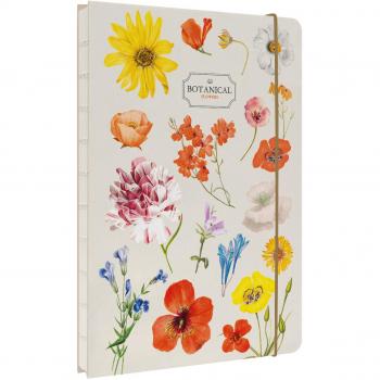 Cuaderno encuadernación artesanal A5 Botanical Flower Kokonote blanco.