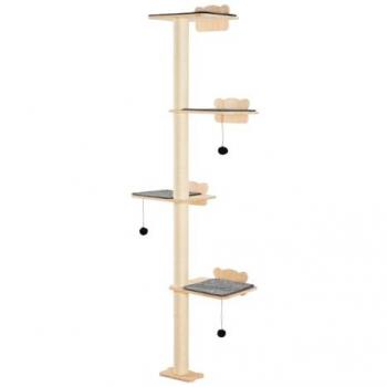 VEVOR 4-Tier Wall-Mounted Cat Tree with Jumping Boards and Pine Wood Perch, Supports up to 40 lbs