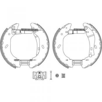 Kit de frenos HELLA 8DB 355 005-071 - Disco y tambor, incluye juego de zapatas para FORD / LDV