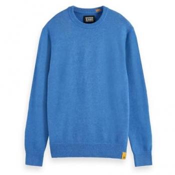 Men's Regular Fit Soft Knit Crewneck Sweater - Smart Blue - Size Large - Wool/Nylon