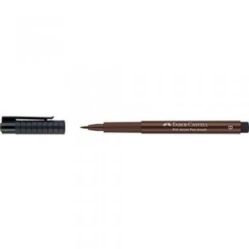 Bolígrafo de Tinta Faber-Castell Pitt Artist Pen Pincel 1-5 mm, Agua Resistente, Sepia Oscuro