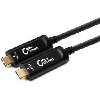 Cable USB-C Microconnect 20 m, USB 3.2 Gen 1 (3.1 Gen 1), Negro, Fibra Óptica, Premium