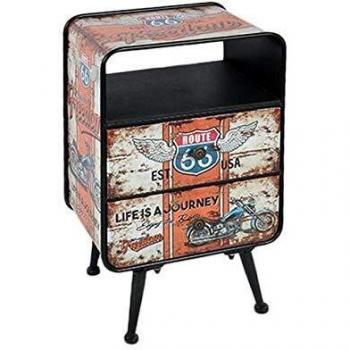 BigBuy Home Mesa Auxiliar Route 66 116909 Retro Blanco