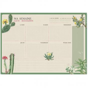 Bloc Planificador Semanal A3 Botanical Cacti Francés Kokonote