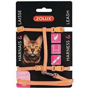 Arnés para Gato con Correa de 1.2m Naranja Zolux