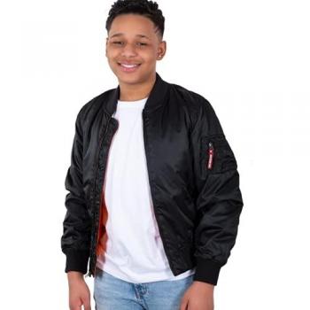 Alpha Industries MA-1 VF 59 Black Bomber Jacket for Kids, 12 Years