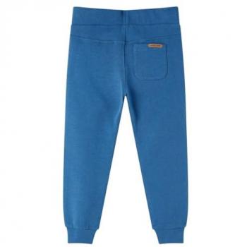 Pantalones de Chándal Infantiles Azul 128 con Bolsillos y Cintura con Cordón