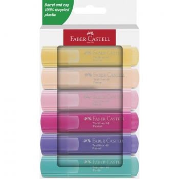 Marcador Textliner Faber-Castell 46 Pastel, Set de 6 Colores