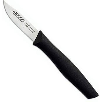 Arcos Serie Nova, Cuchillo Mondador, Hoja de Acero Inoxidable de 70 mm, Mango de Polipropileno Color Negro