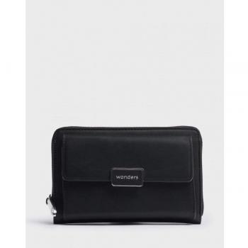 Bolso de mano negro con cremallera Wonders