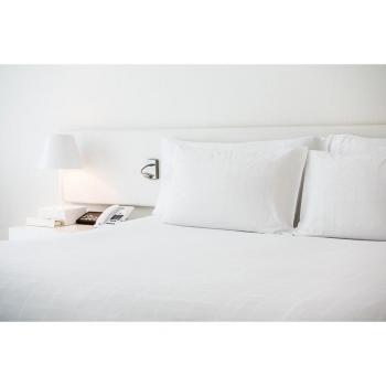 Sábana Encimera Hosteline Iris Premium 100% Algodón Blanco Cama de 105