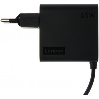 Adaptador de Corriente USB-C Lenovo 65W - Compatible con Notebook, 100-240V, Color Negro